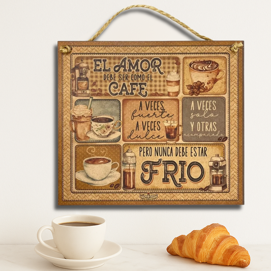 Letrero Decorativo para cafeteria, estación de café | El amor es como el Café