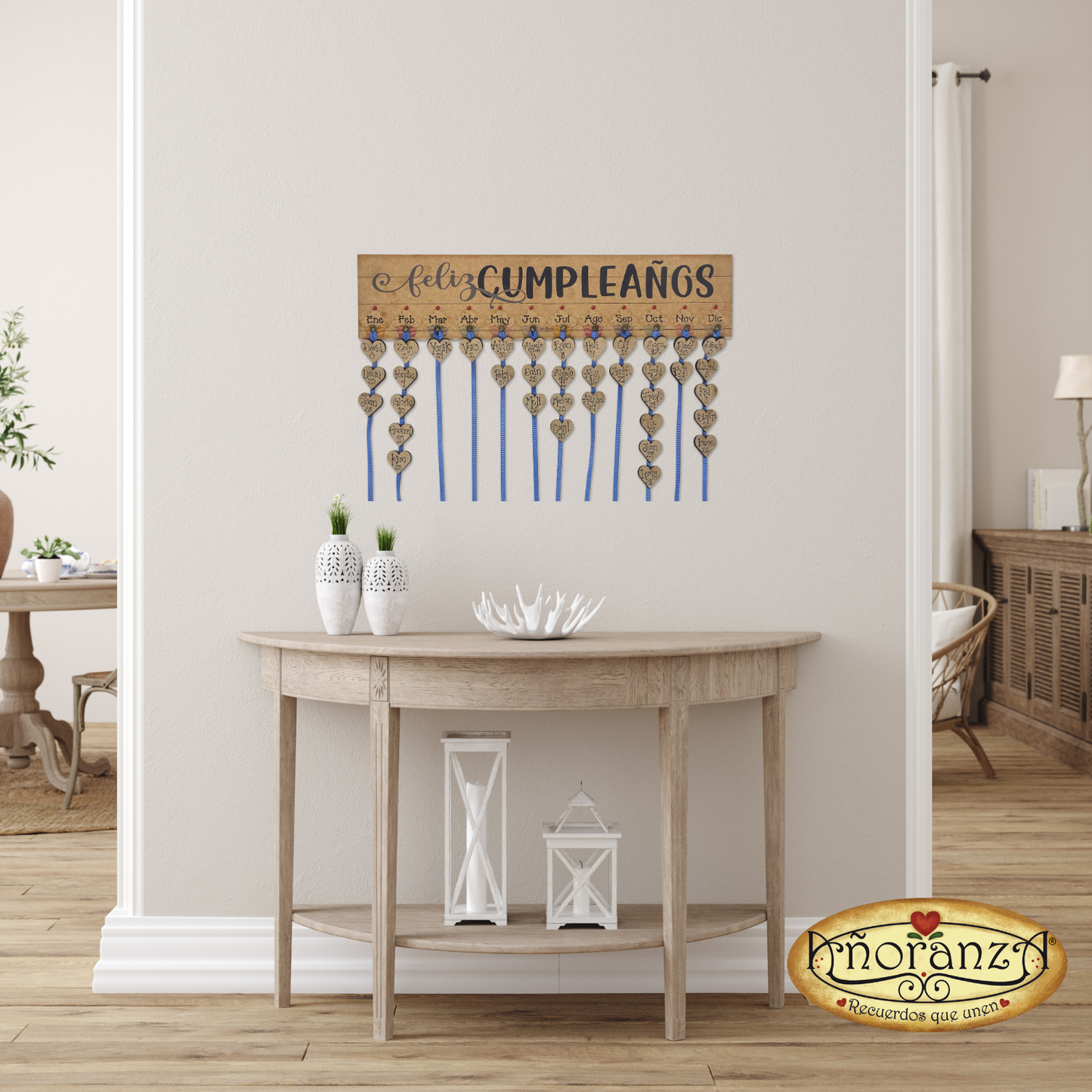 Calendario de Cumpleaños Personalizado en Madera