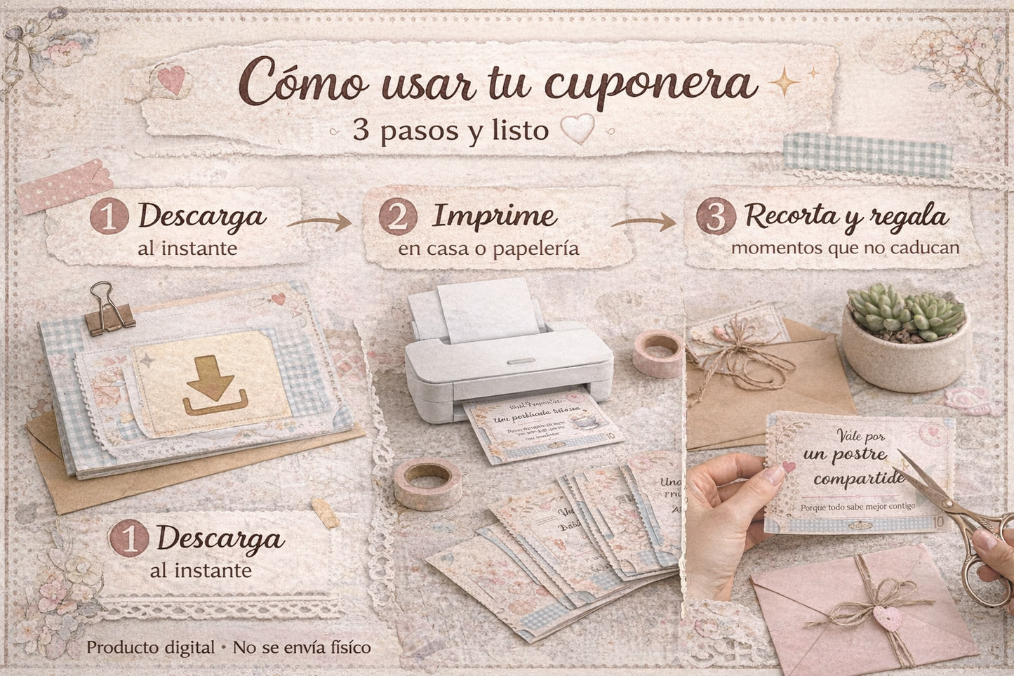 Cuponera de Amistad Imprimible | Regalo para Mejor Amiga 🤍