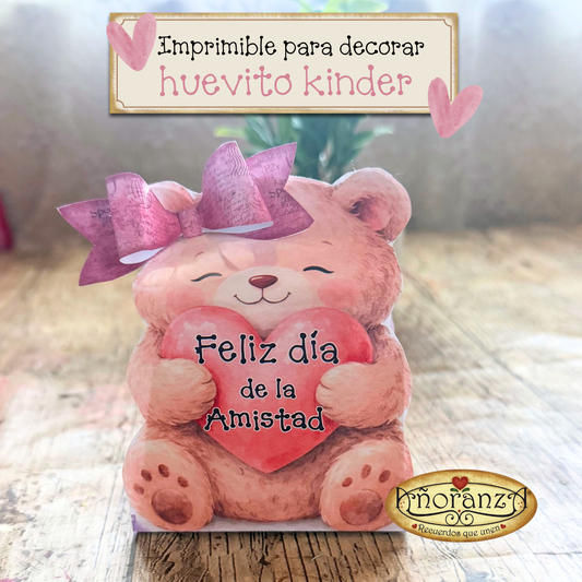 Imprimible Huevito Kinder Osito – Detalle de Amistad