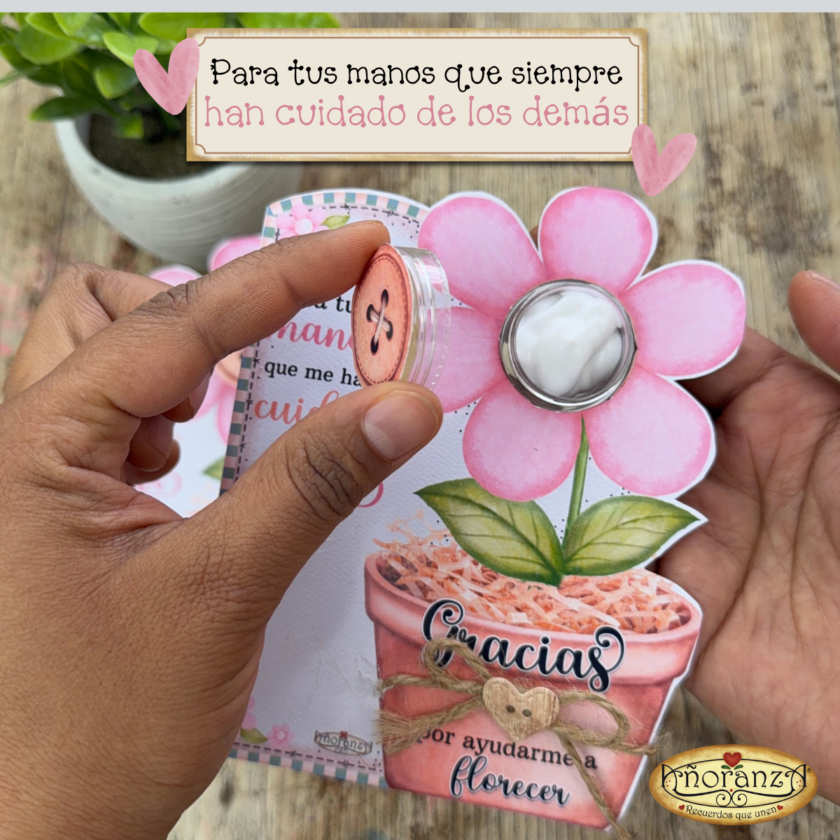 Imprimible Regalo para Maestra o Mamá | Tarjeta con Crema para Manos