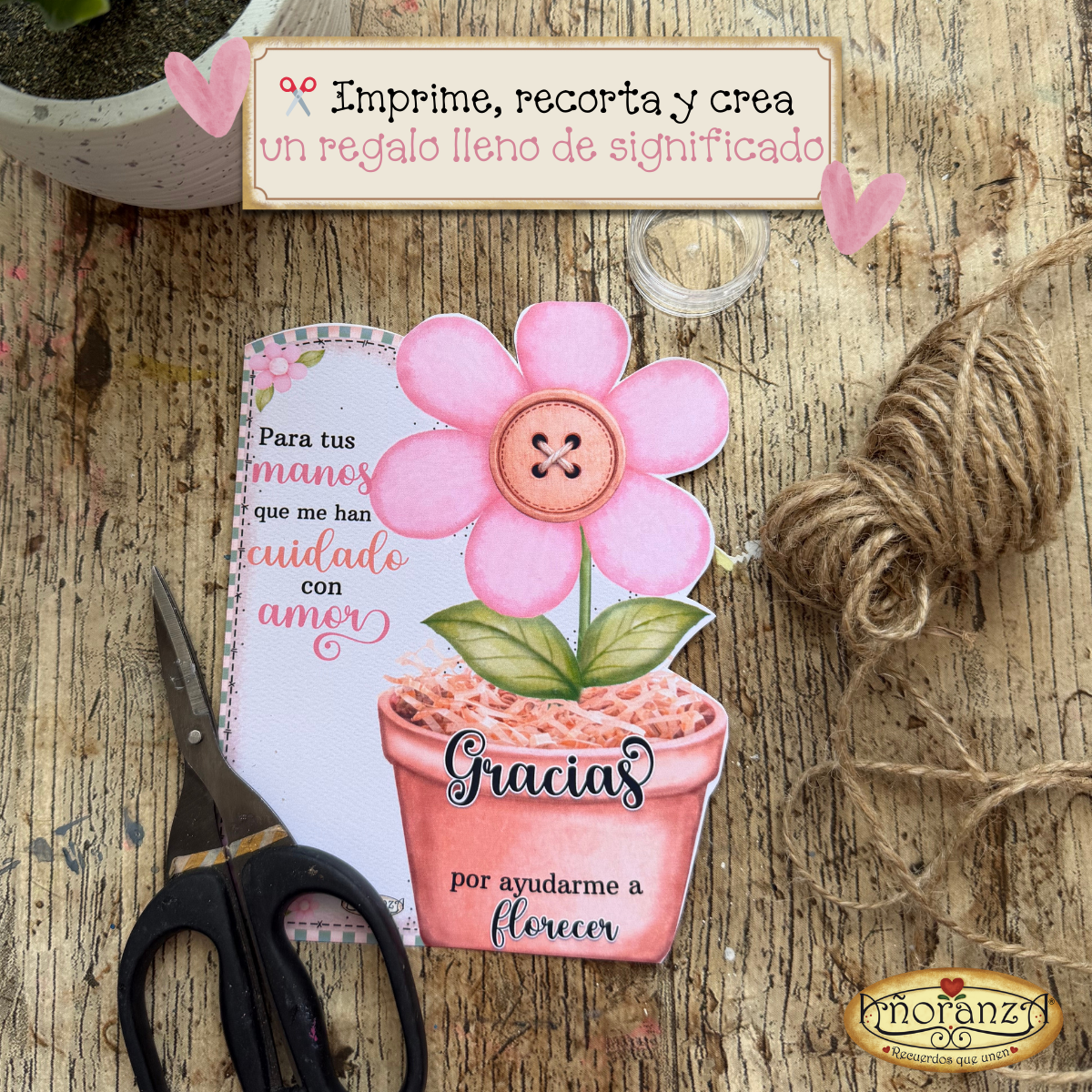 Imprimible Regalo para Maestra o Mamá | Tarjeta con Crema para Manos