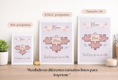 Cuadro Personalizado para Mamá con Nombres | Regalo Día de las Madres Imprimible | Añoranza