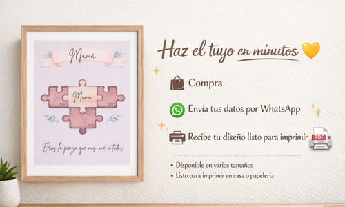 Cuadro Personalizado para Mamá con Nombres | Regalo Día de las Madres Imprimible | Añoranza