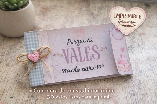 Cuponera de Amistad Imprimible | Regalo para Mejor Amiga 🤍