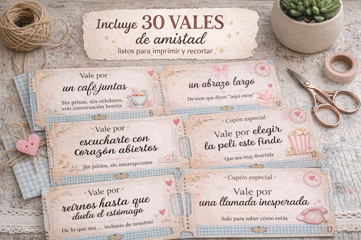 Cuponera de Amistad Imprimible | Regalo para Mejor Amiga 🤍