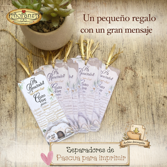 Separadores de Pascua Imprimibles | Regalo Cristiano “Cristo Vive”| Añoranza