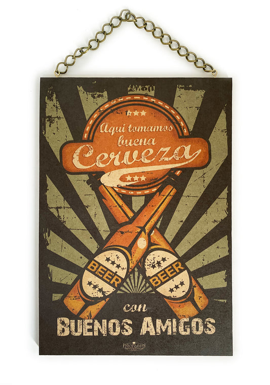 Decoración para Bar, Cantina/Casa o Negocio/ Buena Cerveza con Buenos Amigos