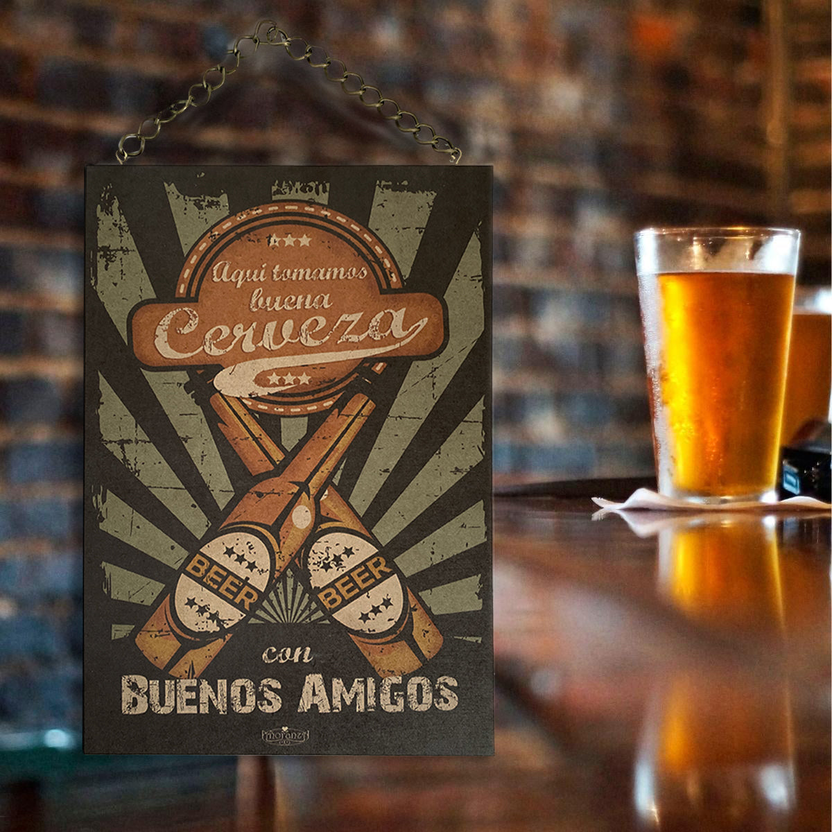 Decoración para Bar, Cantina/Casa o Negocio/ Buena Cerveza con Buenos Amigos