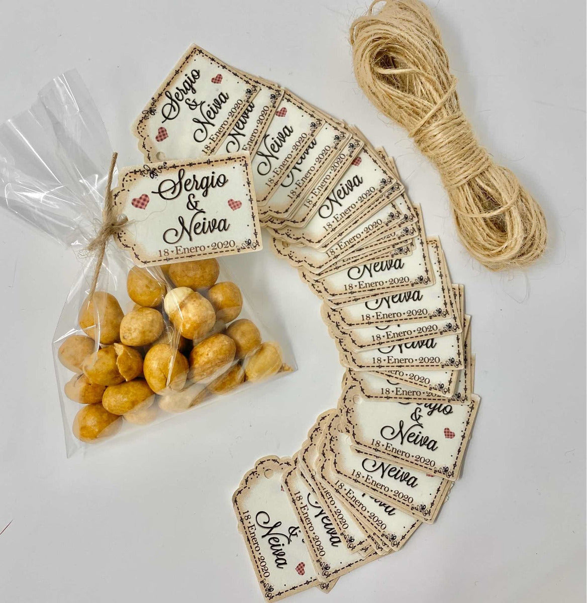 Etiquetas Rústicas colgantes personalizables 120 piezas