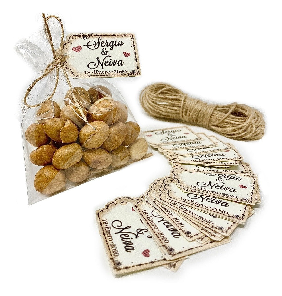 Etiquetas Rústicas colgantes personalizables 120 piezas