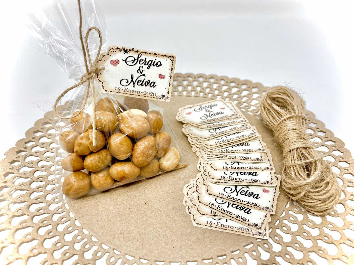 Etiquetas Rústicas colgantes personalizables 120 piezas